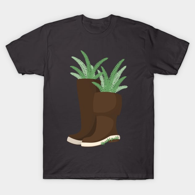 Deer Fern Rain Boots T-Shirt by Pastel.Punkk